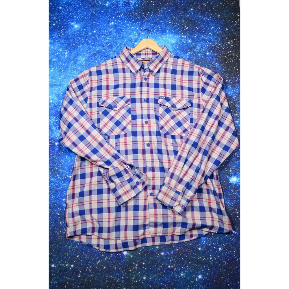 Dixxon Flannel Company Gilmore 13 Shirt Mens 2XL Blue Plaid Flannel Button-Up